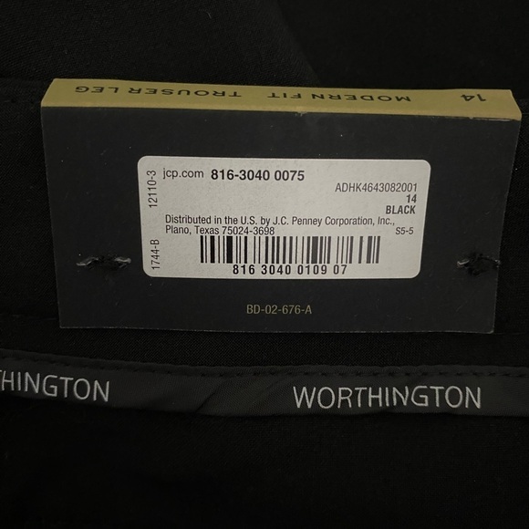 Worthington Modern Fit Trouser Leg Dress Pants NWT Size 14 - Picture 5 of 7